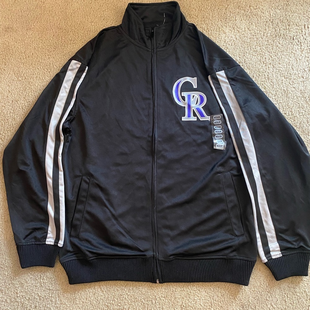 Colorado Rockies zip jacket outerwear black size medium NWT